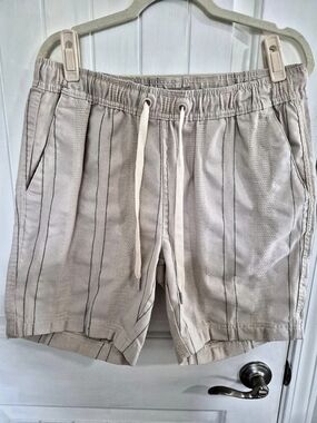 common people Decklan Seersucker Striped Shorts Gray Large